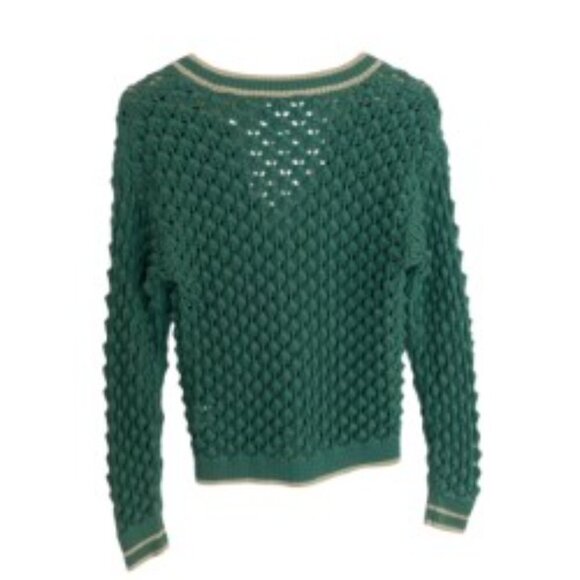 Heartloom Sybil Pointelle V Neck Sweater Medium - Picture 4 of 5